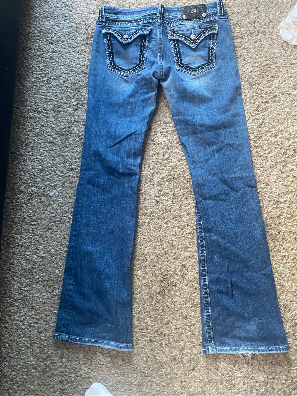 Miss Me Blue Embellished Flare Jeans